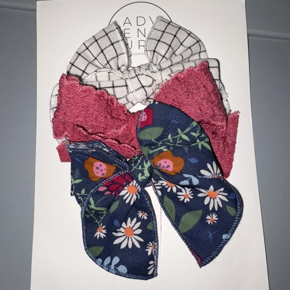 Adventure by Mp three patterned hair bow clip New